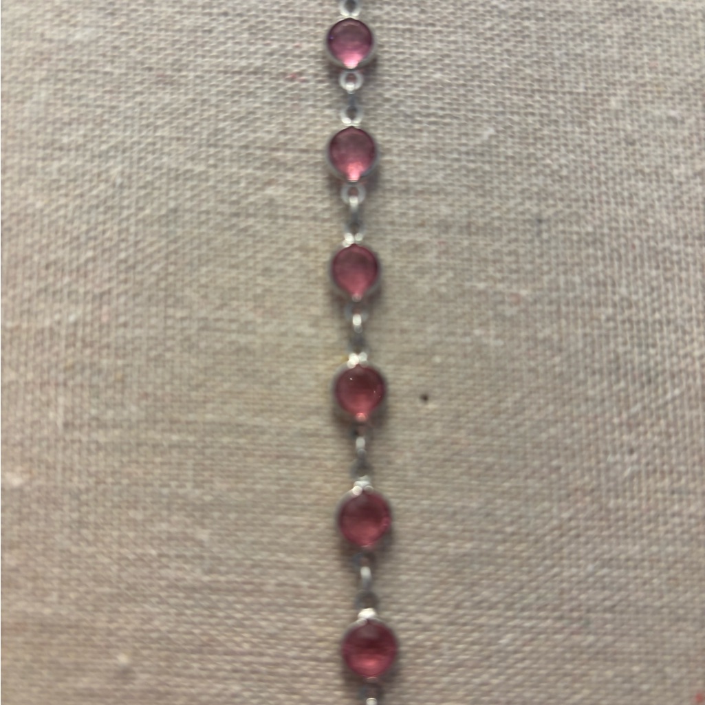 Elegant Pink Gemstone Necklace Chanel By Touchstone Swarovski 45$